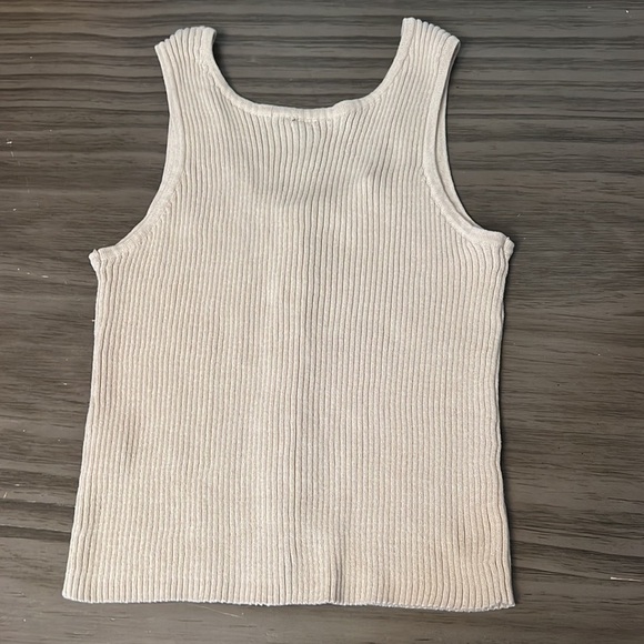 MOON & MADISON CREAM RIBBED TANK XL - Picture 5 of 11